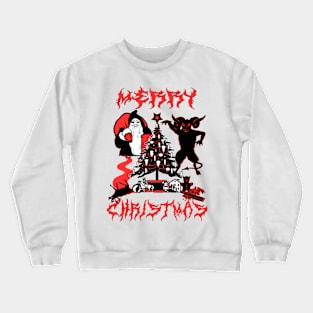 Evil Christmas Retro Goth Metal Font Crewneck Sweatshirt